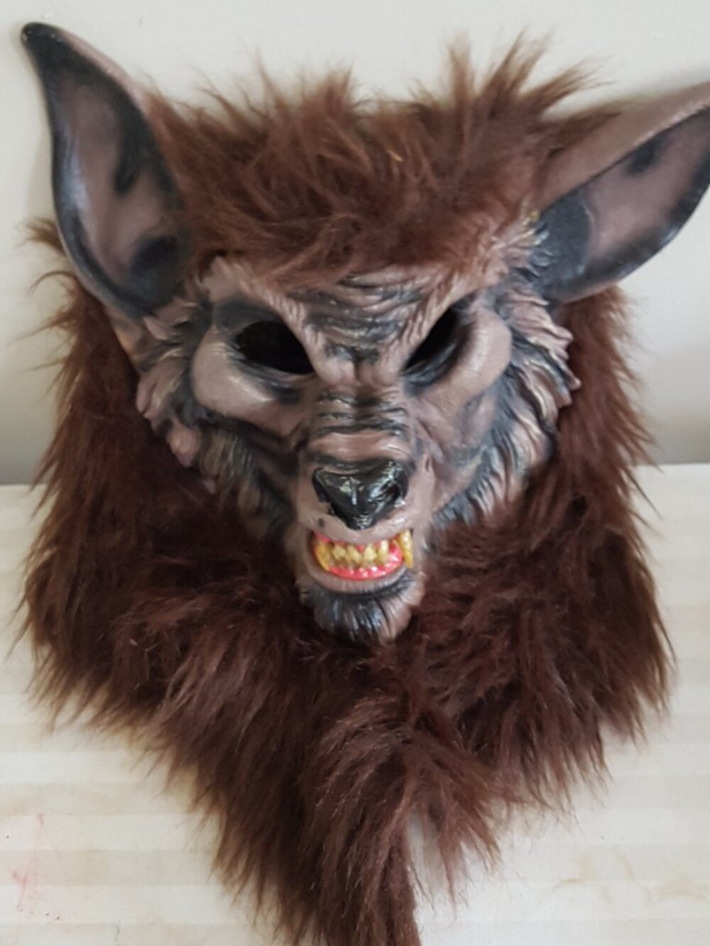 Adult Halloween Costume brown werewolf beast full-head mask Scary Monster Horror